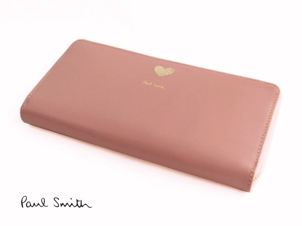 ★新品 ポールスミス 長財布 ラウンドジップ ピンク ハート★487拍卖