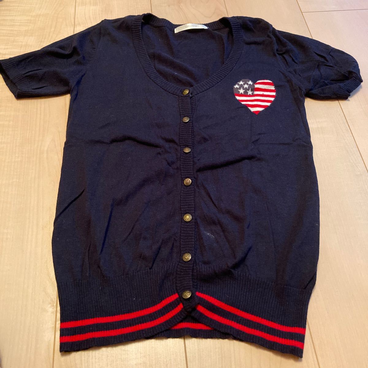 半袖カーディガン 星条旗 ハート colorata拍卖