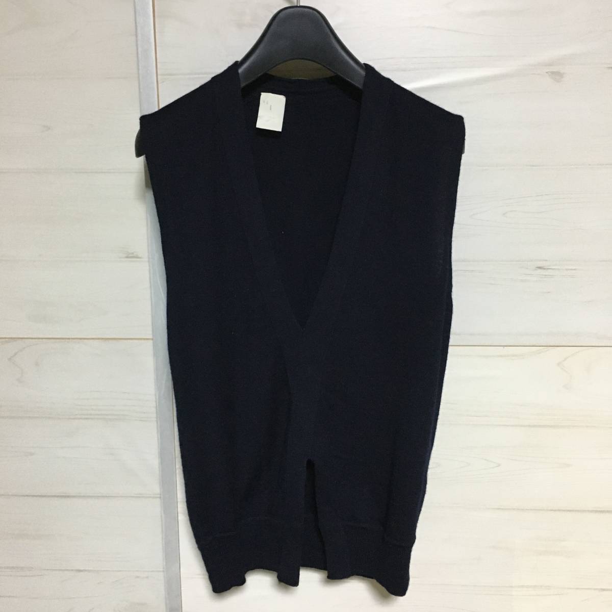 N.HOOLYWOOD N.ハリウッド / ミスターハリウッド ウール ベスト 紺 size36 美品 管理B1158拍卖