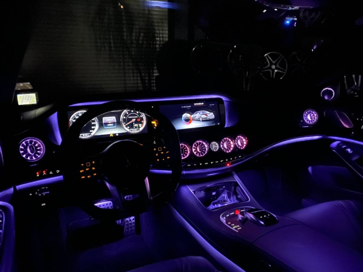 W222 エアコン 吹出口 フロント アンビエントライト連動 後期 64色 AC ルーバー メルセデス ベンツ Sクラス 国内発送 即納 カスタム 内装拍卖