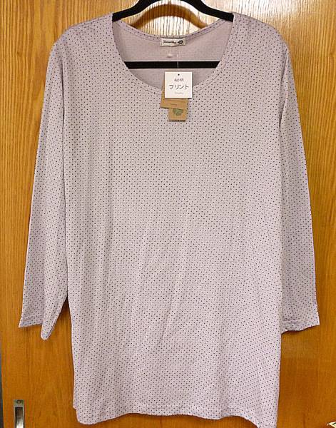 LL-3L ロング丈  Tシャツ 着丈77か 水玉柄   ゆったり拍卖