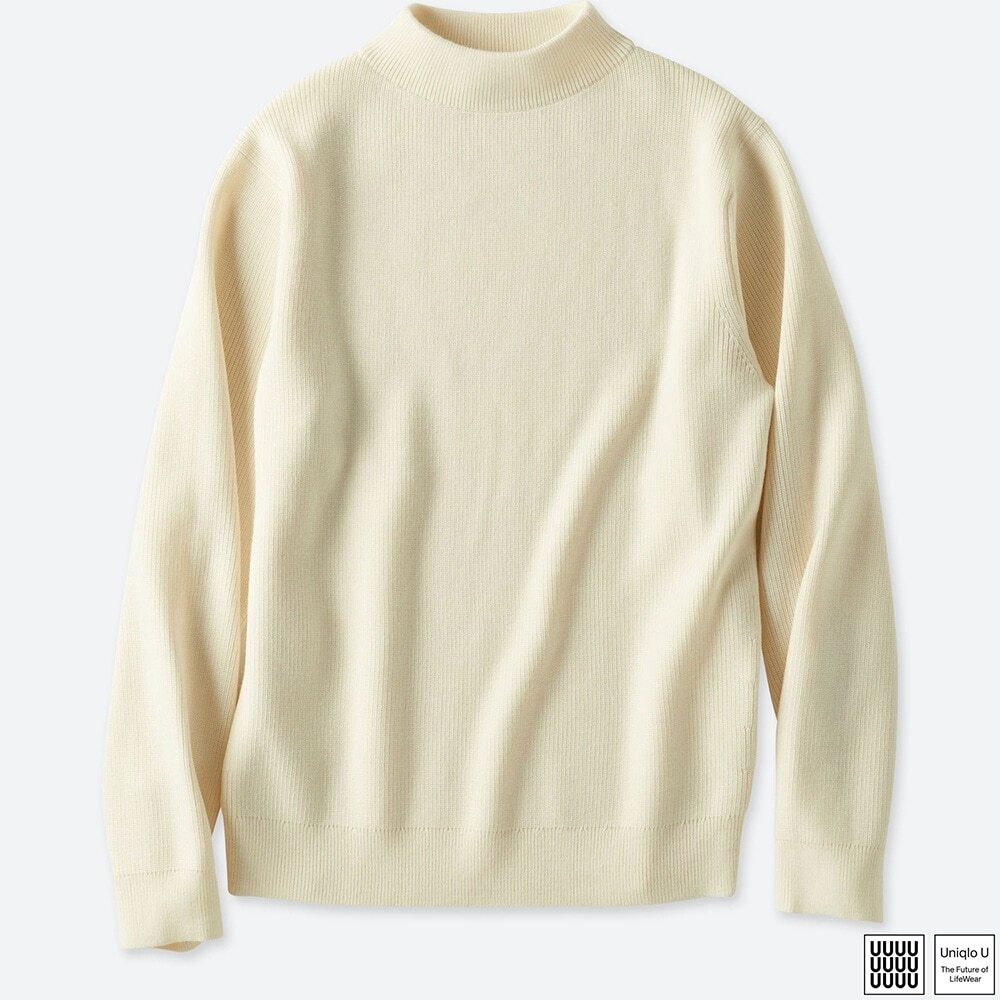 UNIQLO U(ユニクロ ルメール コラボ) メリノブレンドボートネックセーター(長袖) 旧タグ Off White Lサイズ 新品タグ付き レア拍卖