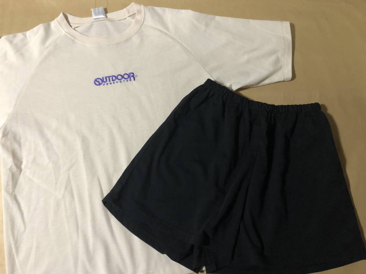 【同梱不可!】OUTDOOR 上下セット パジャマ (半袖・パンツ/5分丈) 150 ★ベージュ拍卖