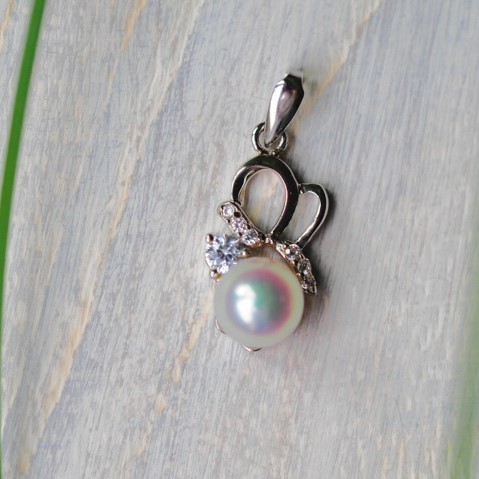 アコヤ真珠 K14WG SV ペンダントトップ 8.5mm 大珠拍卖