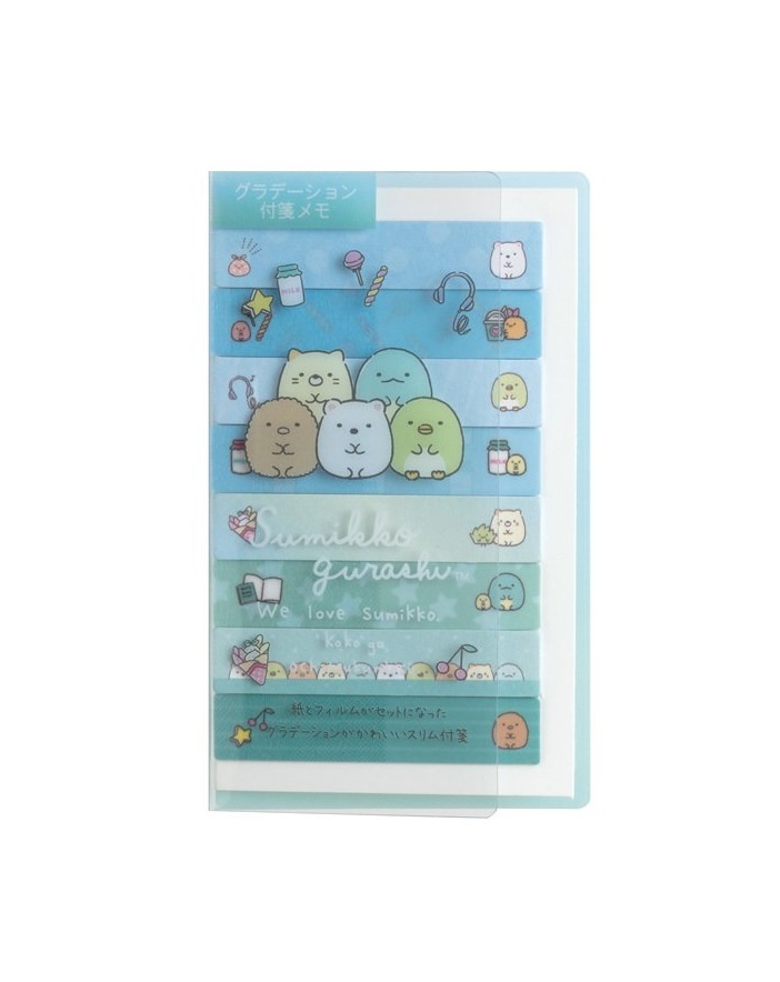 @【即決】■すみっコぐらし■グラデーション付箋メモ /スリムふせん /紙とフィルムがセットになっています /サンエックス //MH01904拍卖