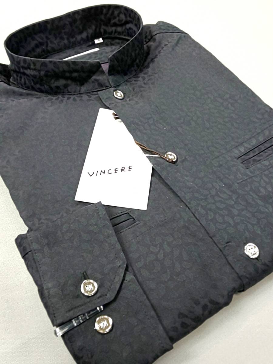 新品 SALE!! 送料無料 VINCERE スタンドカラー ドレスシャツ LLサイズ ゆったり ダンス カラオケ パーティー 日本製 V4-2199 拍卖