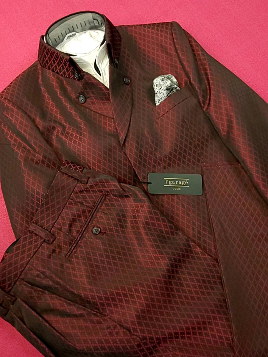 新品 SALE!! 特別価格!! 送料無料 l'garage マオカラースーツ ツータック Mサイズ ゆったり パーティー 結婚式 ステージ衣装 74504-2 拍卖