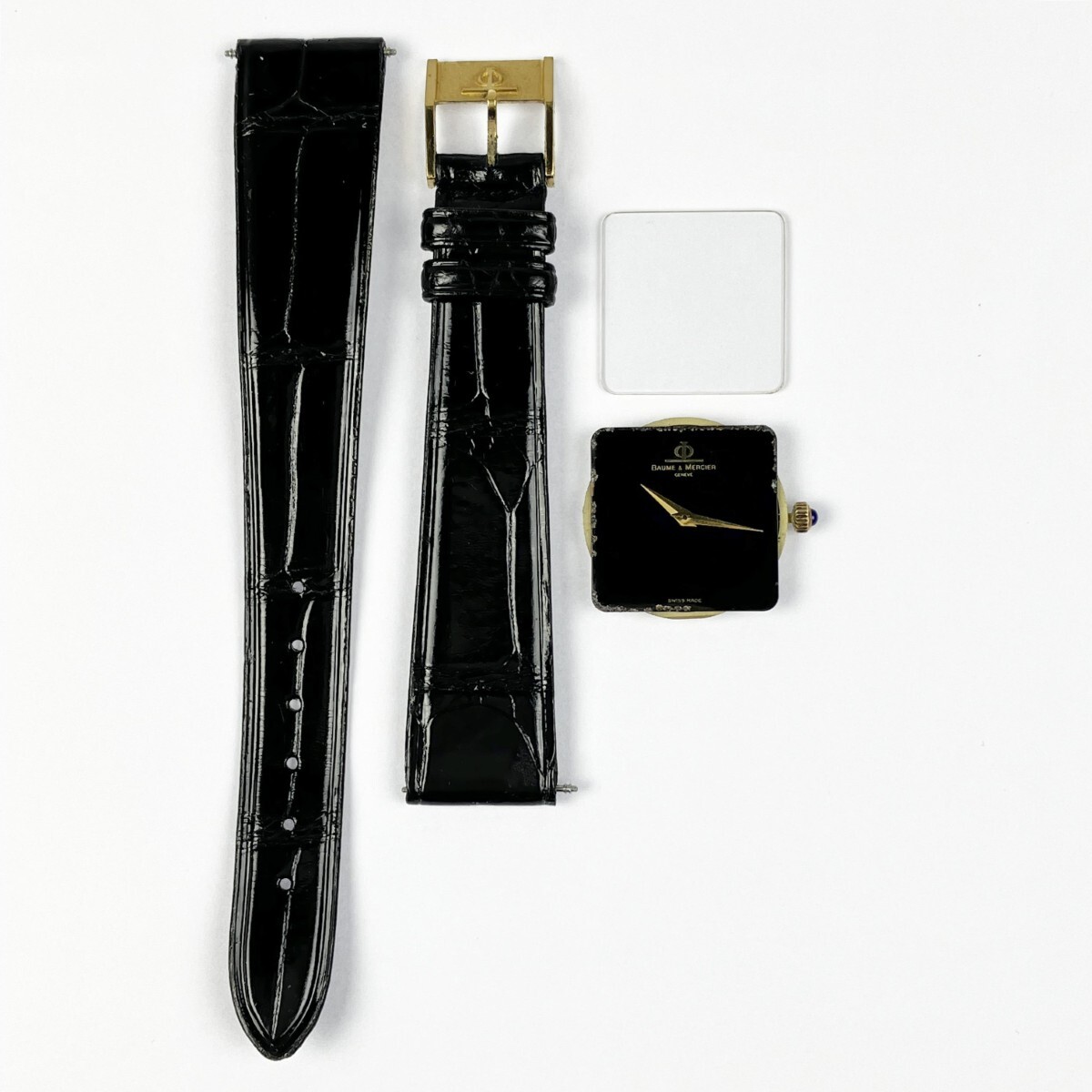 ▽▽【1円スタート】 Balm&Mercier ジャンク腕時計 スクエア文字盤 cal.1050 ケース無し 全体的に状態が悪い拍卖