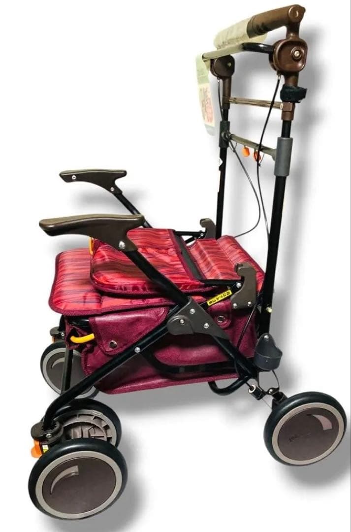 動作品 美品 幸和製作所 Tacaof シルバーカー レッド カゴノア L SLT08 手押し 車 取扱説明書 荷物 折り畳み拍卖