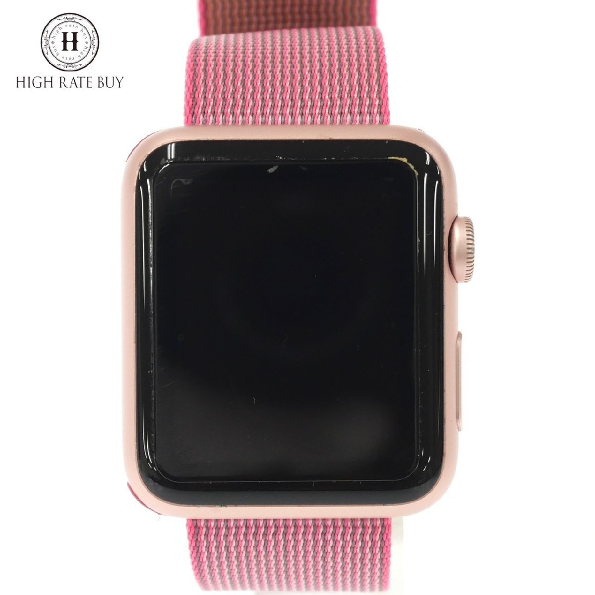 1円スタート Apple Watch アップルウォッチ 7000 SERIES 10N-X GLASS 42MM CASE スマートウォッチ 本体 ピンク 動作未確認 ジャンク拍卖