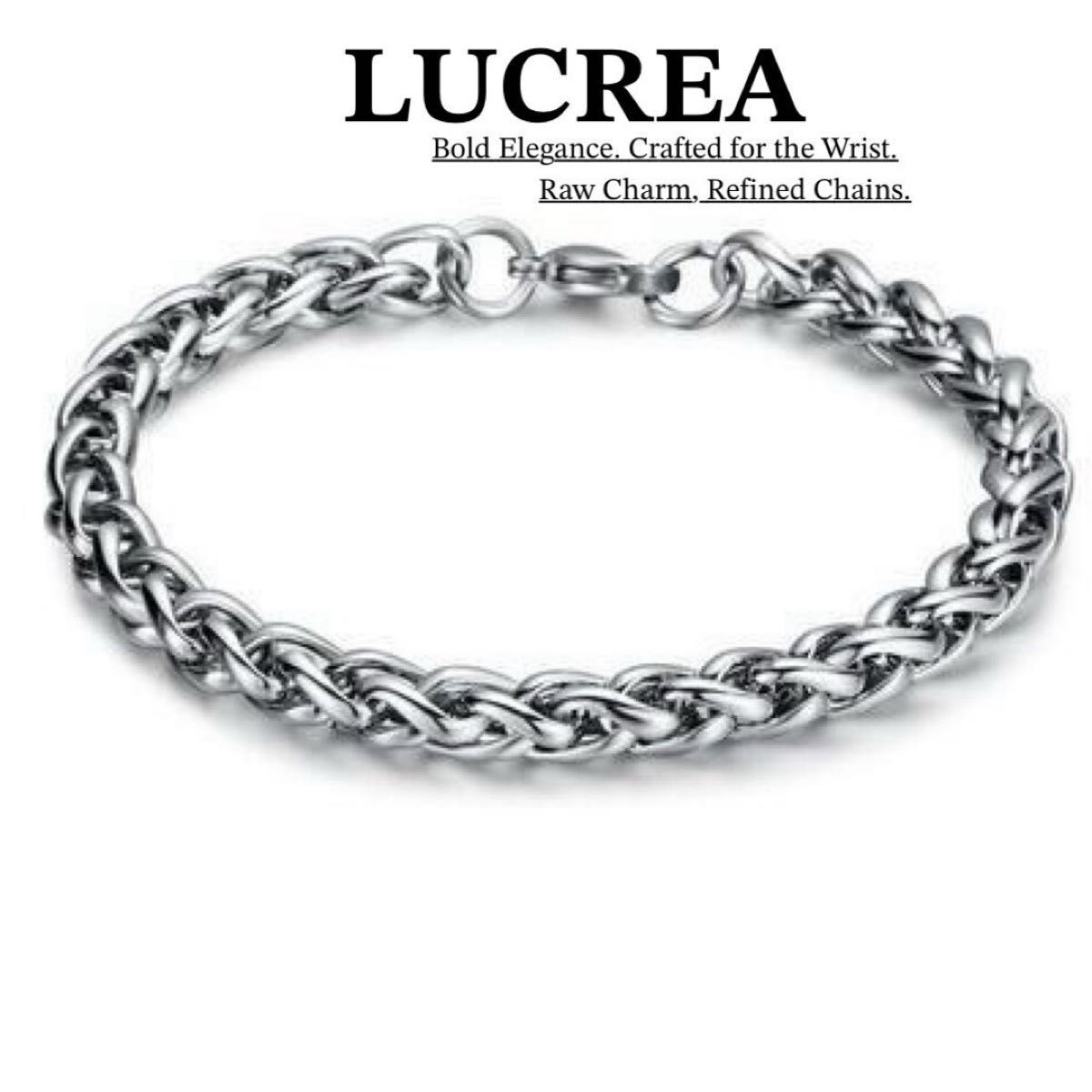 メンズ シルバー チェーン ブレスレット 編み込み 太め 高級感 重厚感 韓国系 モード系 ヴィンテージ ごつい 鎖 シンプル 秋拍卖