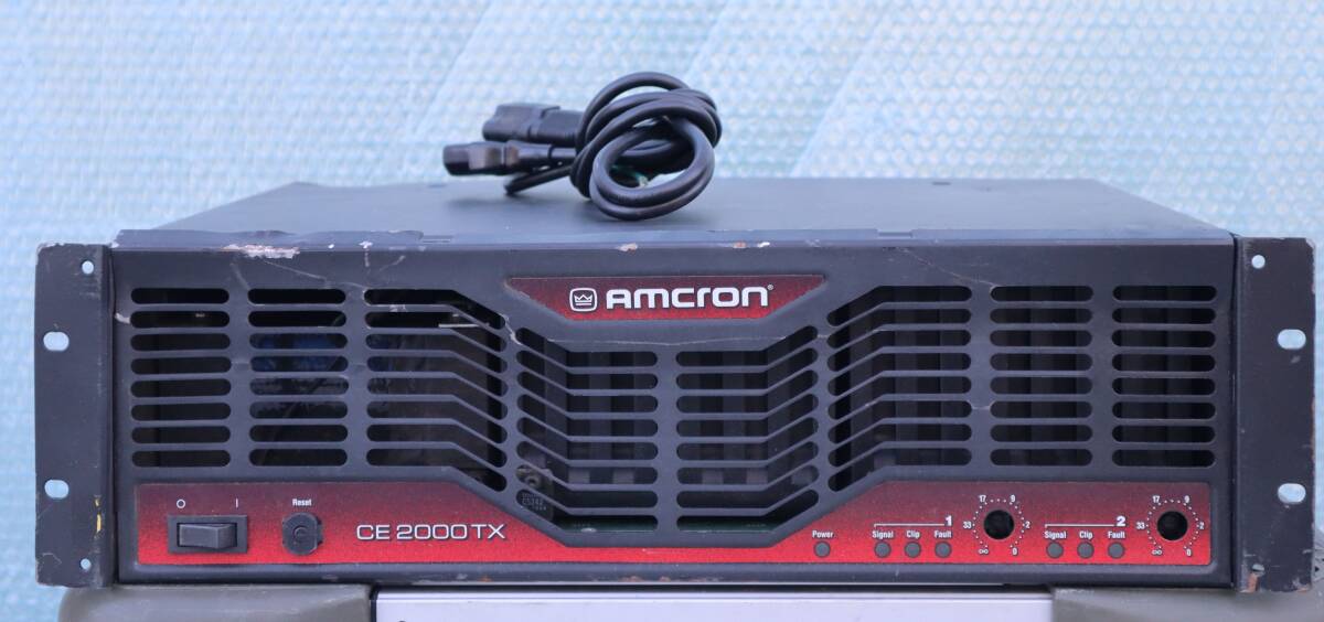 D1559 P AMCRON CE2000TX 2chステレオ 業務用PA/ステージ音響用 パワーアンプ 660W×2/1050W×2 100V 中古 電源ケーブル付拍卖