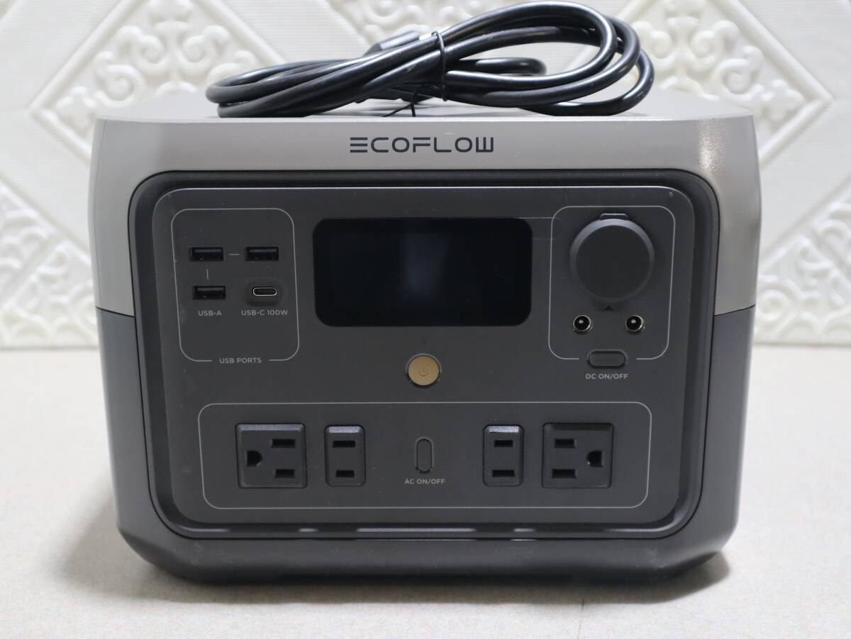 A0849 (2)P EcoFlow エコフロー RIVER 2 Max ZMR610-B-JP EFR610 ポータブル電源 512Wh 750W 純正弦波 USB-C100W ソーラー 中古 ケーブル付拍卖