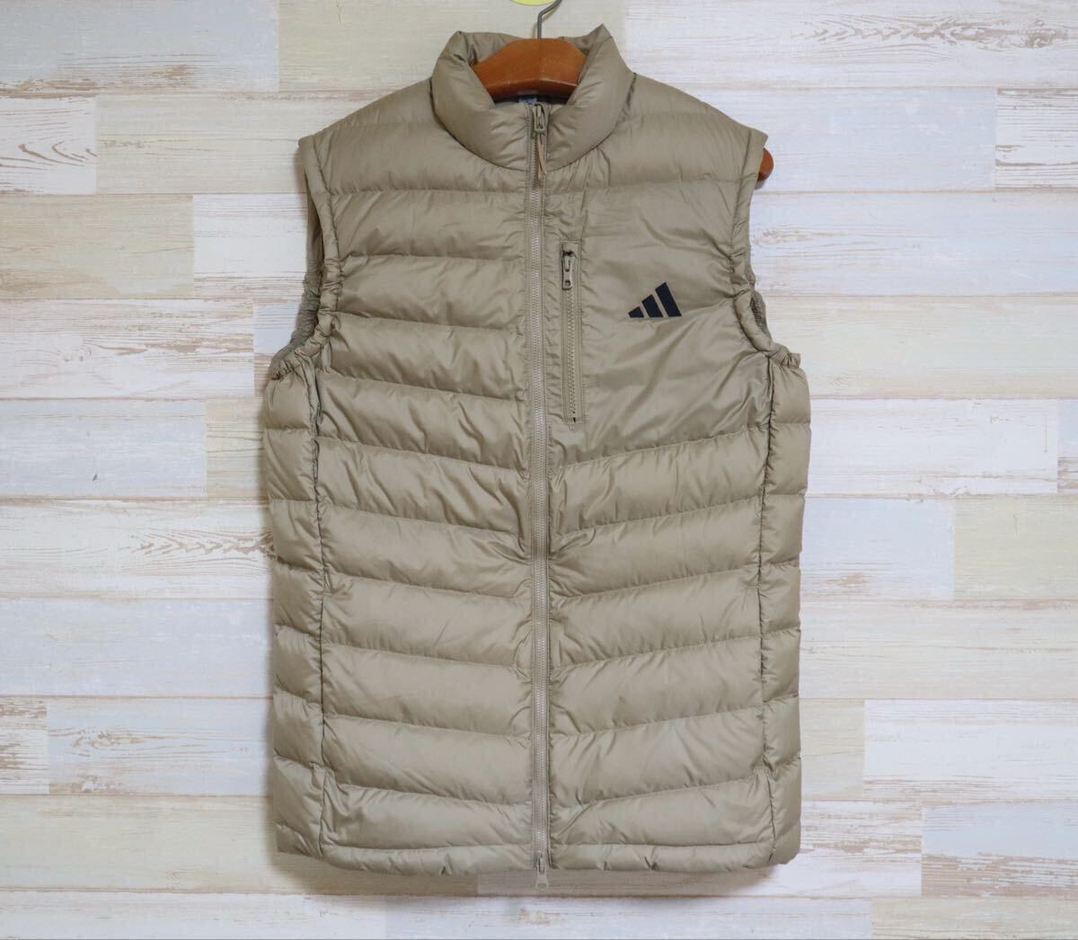 新品 定価22000円 Mサイズ adidas アディダス ゴルフウエア リップストップ フルジップ ダウンベスト 保温 撥水 HZ6097 DJK57拍卖