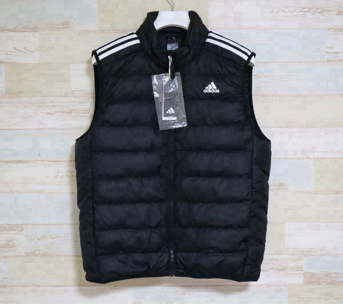 新品 2XOサイズ adidas アディダス メンズ エッセンシャルズ ダウンベスト ブラック 黒拍卖