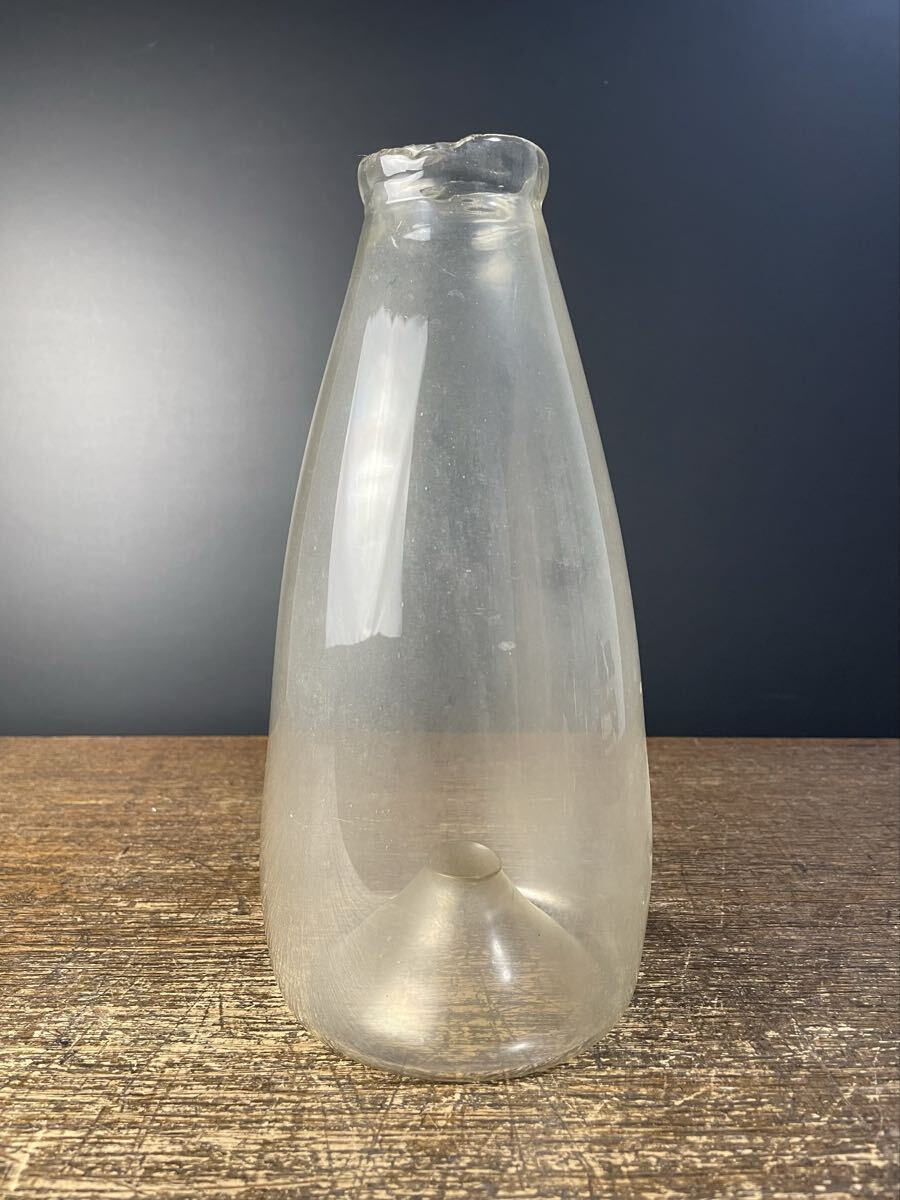 もんどり 硝子 ガラス 気泡 瓶 高さ約25cm 魚捕り ハエ取り 道具古道具 インテリア 置物 びんどう アンティーク レトロ 当時物 A-9拍卖