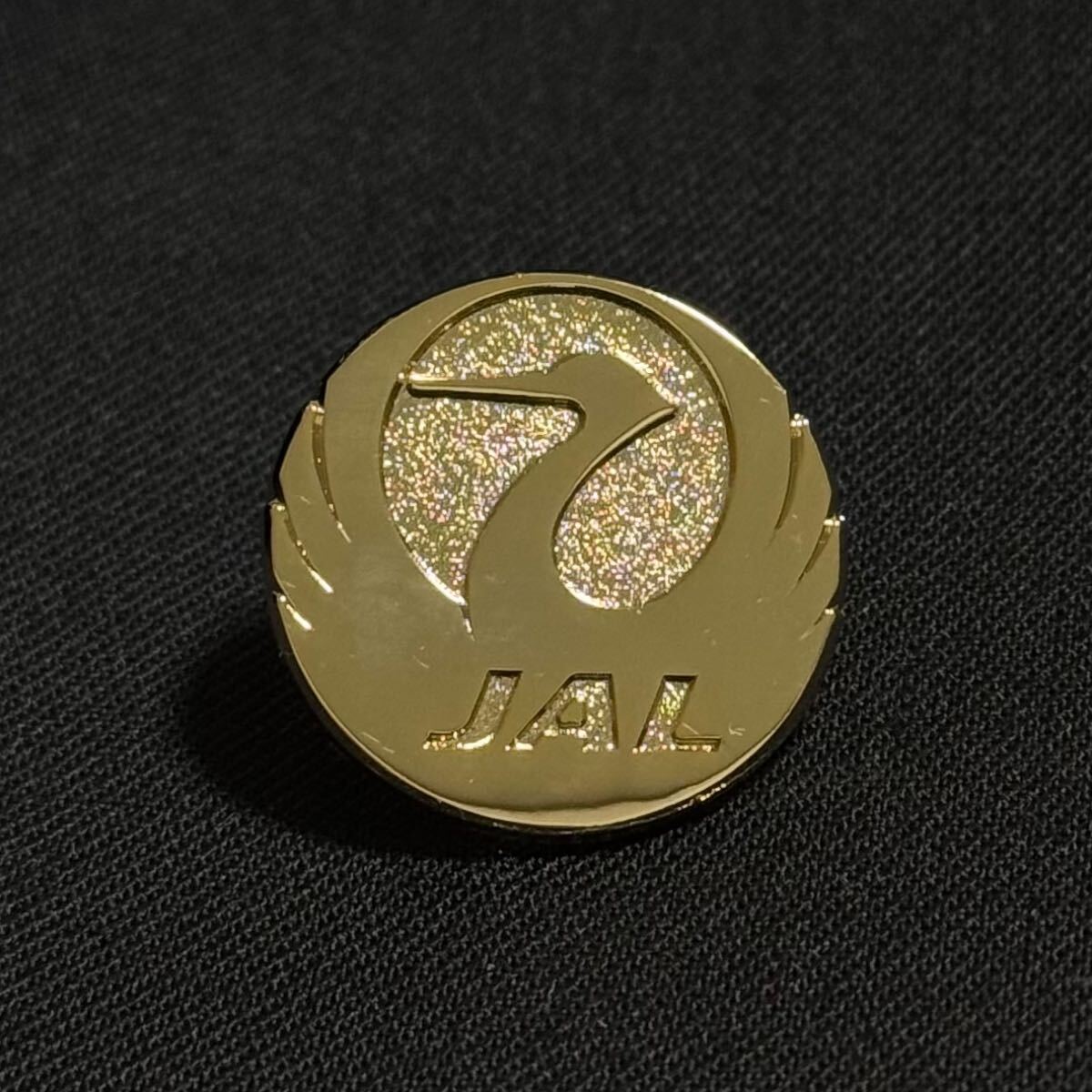 JAL 日本航空 鶴丸 ピンバッジ ゴールド 金色 社章 レプリカ 新品拍卖