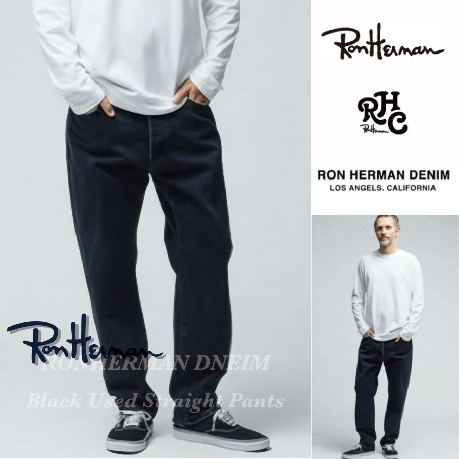 【定価42,900円】RONHERMAN DENIM ロンハーマン RHC “ Used Slim Straight ” 赤耳 セルビッチ ブラック デニムパンツ 31 日本製拍卖