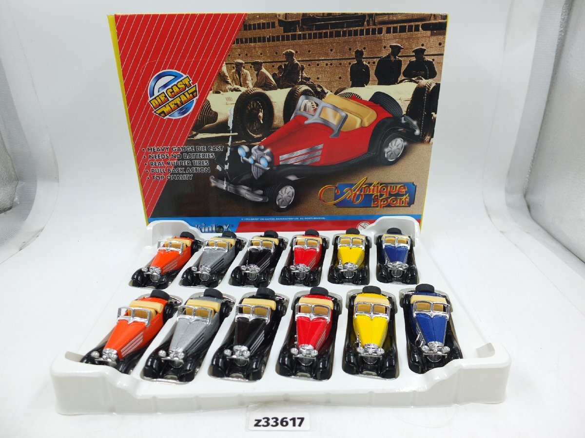 【z33617】新品・未使用・保管品 KinToy Antique Sport プルバックカー ミニカー 1箱 12台 まとめ 格安スタート拍卖