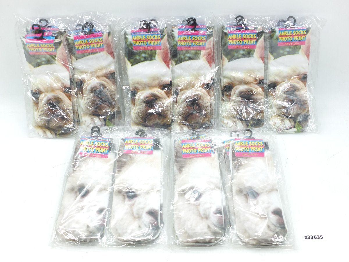 【z33635】新品・未開封・保管品 ANKLE SOCKS PHOTO PRINT 23~26cm 6PCS 5点まとめ 靴下 ソックス 格安スタート拍卖