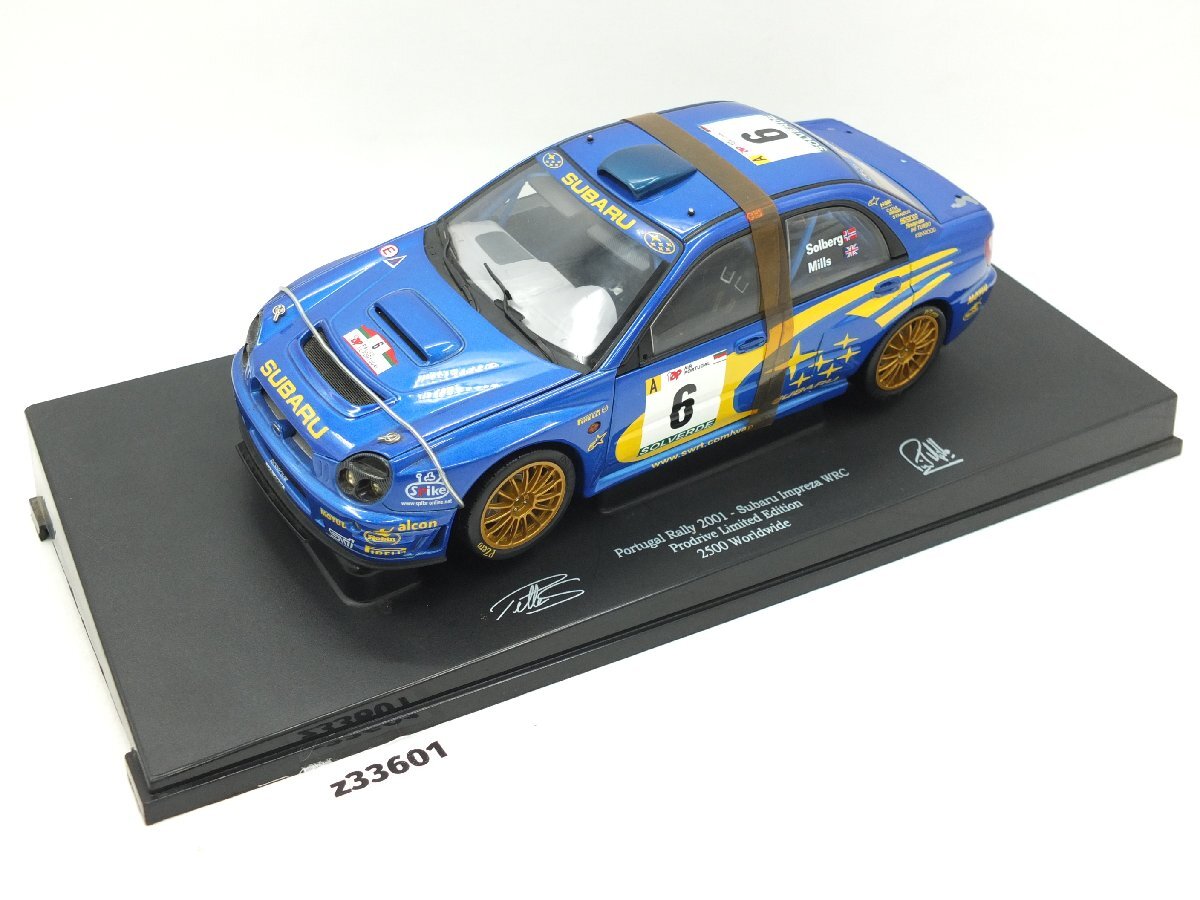 【z33601】未使用 保管品・SUBARU スバル IMPREZA インプレッサ WRC Portugal Rally 2001 No.6 ブルー 格安スタート拍卖
