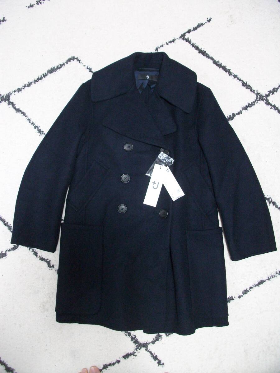 新品未使用 UNIQLO+J ユニクロ+J ウィメンズ ダブルフェイス ピーコート ウール S ネイビー拍卖