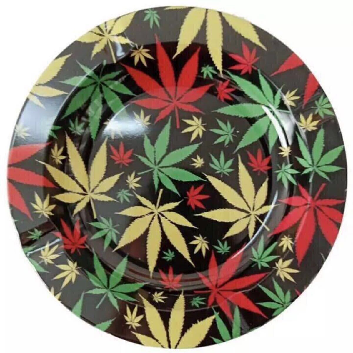 【未使用】灰皿 アムステルダム 五本指 葉っぱ 420 ブラウン モチーフ 煙管 キセル タバコ パイプ ユニーク 可愛い メタル シルバー拍卖