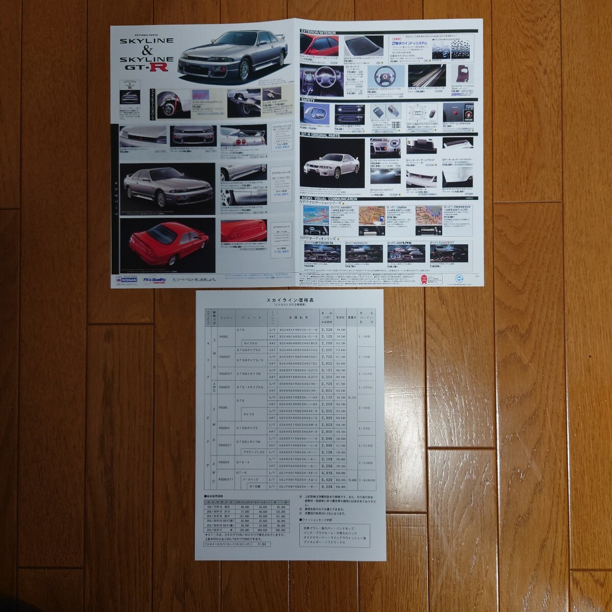 カラーコピー・(平成9)1997年2月・R33・スカイライン・GT-R・オプションパーツ/車両価格表 掲載・カタログ 無し SKYLINE NISSAN拍卖