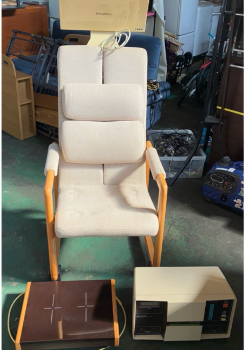 TWKI-1107ヘルストロン HEF-S6000 家庭用電位治療器 椅子式タイプ 取説 絶縁マット 検電器 健康器具 頭痛 肩こり 動作確認済み 白寿拍卖