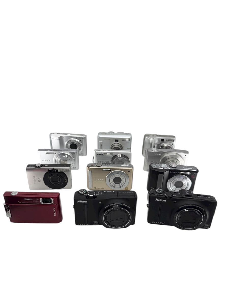 1円スタート!!!【06】コンパクトデジタルカメラ 12点まとめ Canon Nikon Panasonic SONY OLYMPUS エプソン デジカメ 説明欄に型番記載拍卖