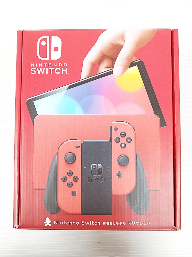 Z2G296-835 未使用品☆Nintendo Switch ニンテンドー スイッチ 有機ELモデル マリオレッド 本体 他店保証印なし拍卖
