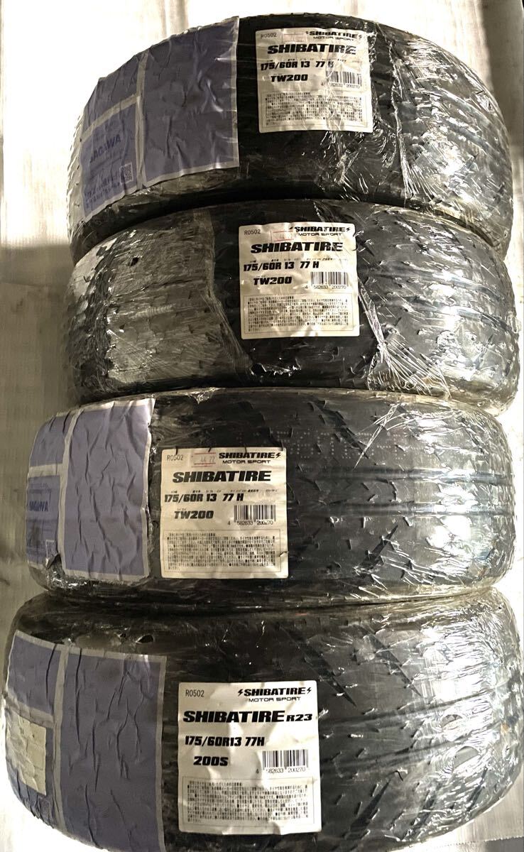 【未使用品】 175/60R13 SHIBATIRE シバタイヤ R23 200S TW200 4本 2022年製 13インチ Sタイヤ シバ SHIBA 拍卖