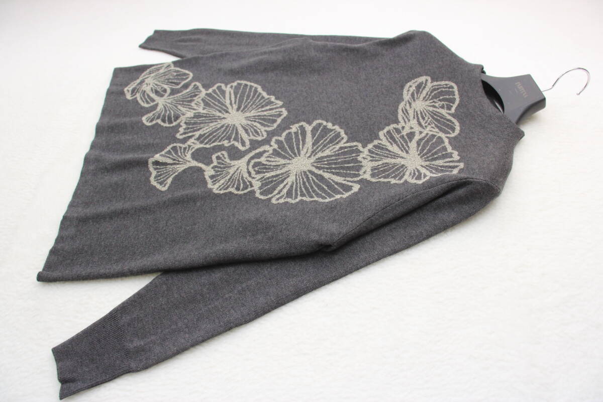 6208 新品 ラメ花柄ニットプルオーバー拍卖