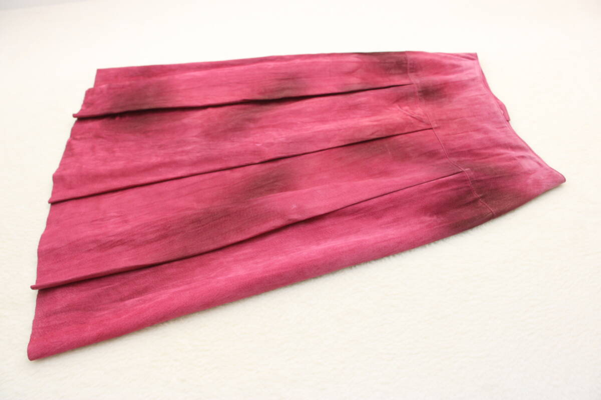 5650 新品 タグ付 本革スエードレザースカート 定価 36,000円 レッド7号拍卖