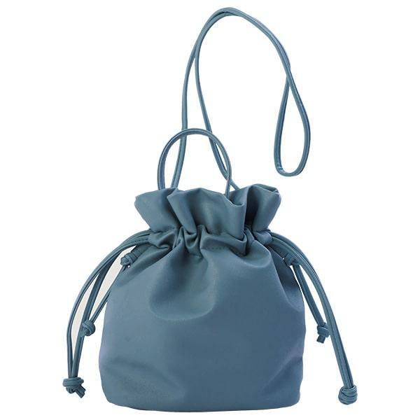 新品 ショルダーバッグ トートバッグ 2way 巾着 ブルーグリーン 6826拍卖