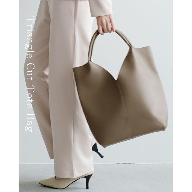 新品 トライアングルカットトートバッグ ブラウン拍卖