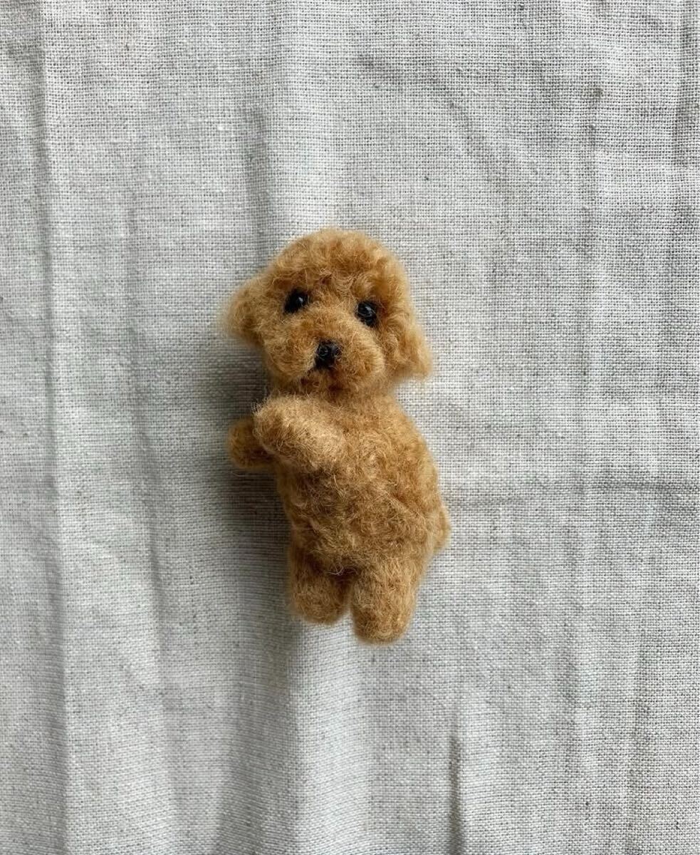 ハンドメイド 羊毛フェルト 犬 トイプードル レッド ミニチュア 人形拍卖