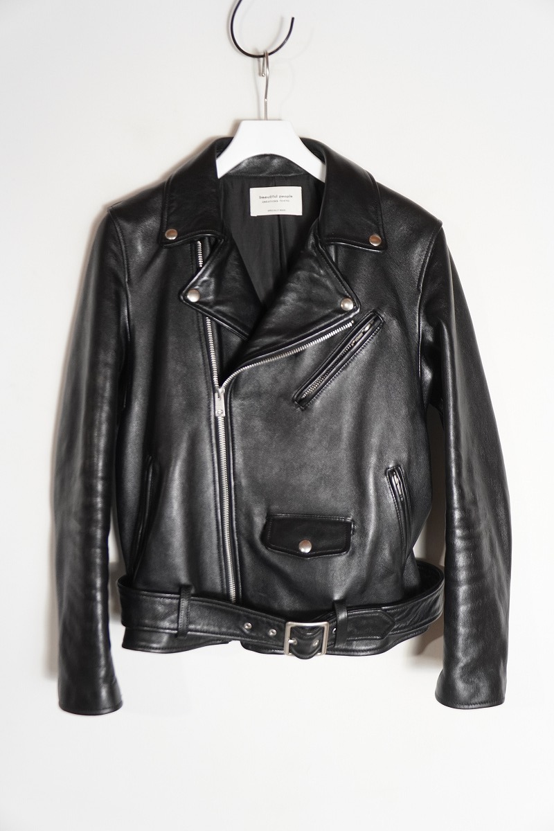 定番 美品 Beautiful People ビューティフルピープル vintage leather riders jacket 1001402821 レザー ライダース ジャケット 180黒1101P拍卖