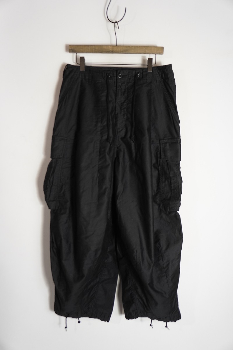 極美品 Needles ニードルス ニードルズ H.D.Pants BDU ヒザデル パンツ カーゴ パンツ ワイドシルエット NS236 ブラック黒1023P拍卖