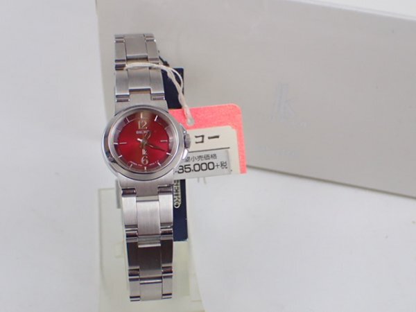 m3434 / 未使用 SEIKO セイコー LUKIA ルキア 1F21-0AC0 レッド 文字盤 クォーツ QZ 箱付 レディース 腕時計 現状品 電池交換済 稼働品拍卖