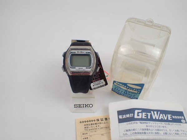 m3441 / 未使用 maruman マルマン GET WAVE ゲットウェーブ デジタル 電波時計 MJW020 箱付 メンズ 腕時計 現状品 動作未確認拍卖