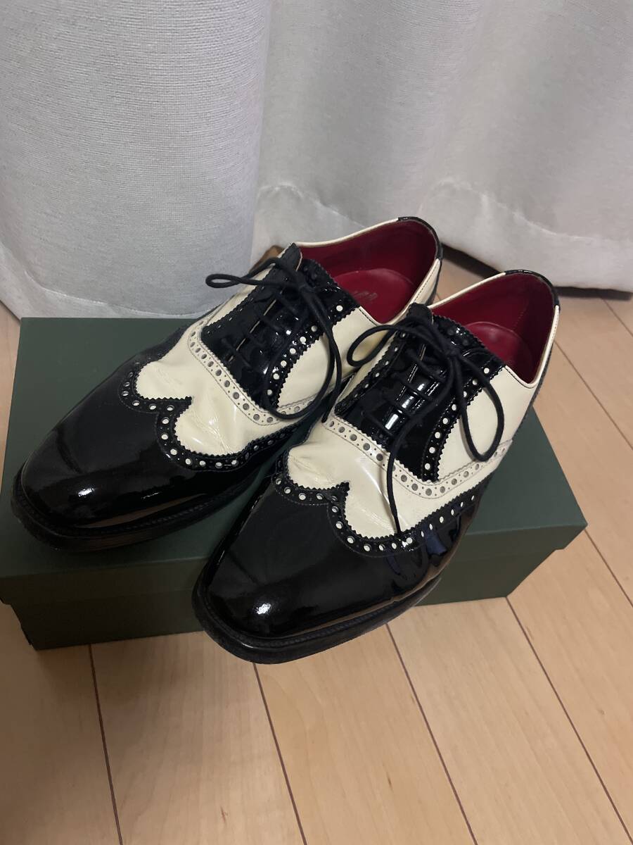 ワコマリア×アルフレッドサージェント エナメル ウィングチップシューズ 9 wacko maria拍卖