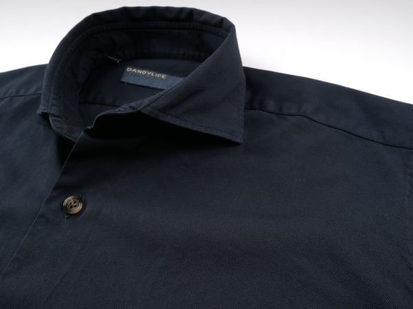 【新品未使用】BARBA バルバ◆Dandy Life ダンディライフ◆39◆Made in Italy◆ブラック ガーメントダイ スリム フィット 長袖 シャツ拍卖