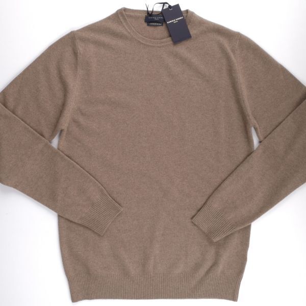 【新品未使用】DANIELE FIESOLI◆Made In Italy◆M◆カシミヤブレンド ウール クルーネック ニット セーター◆ヘザー グレージュ ブラウン拍卖