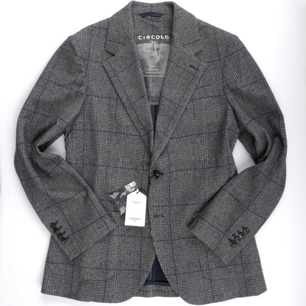 【新品未使用】CIRCOLO 1901 チルコロ◆Italy◆48◆スムースコットン ストレッチ ジャージー ジャケット◆グレンチェック カジュアル拍卖