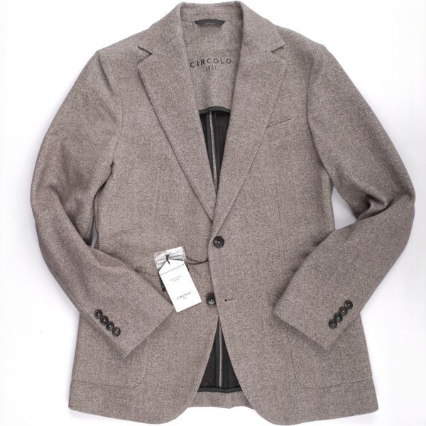 【新品未使用】CIRCOLO 1901 チルコロ◆Italy◆48◆秋冬 スムースコットン ストレッチ ジャージー アンコン シングル ジャケット◆ツイード拍卖