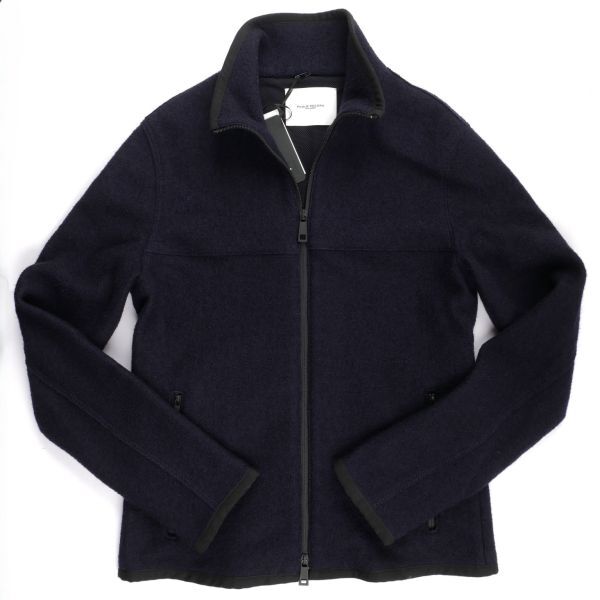 【新品未使用】PAOLO PECORA パオロ ペコラ◆Italy◆48◆ネイビー ウール ピリング スタンドカラー ダブルジップ ブルゾン アウター拍卖