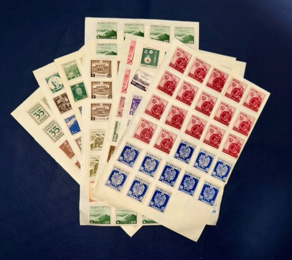 ▼日本切手/バラ/小型シート/日本国憲法施行/赤十字交際会議/教育勅語50年/新聞週間/石山寺多宝塔/国民体育大会/富士箱根など▼sk245拍卖