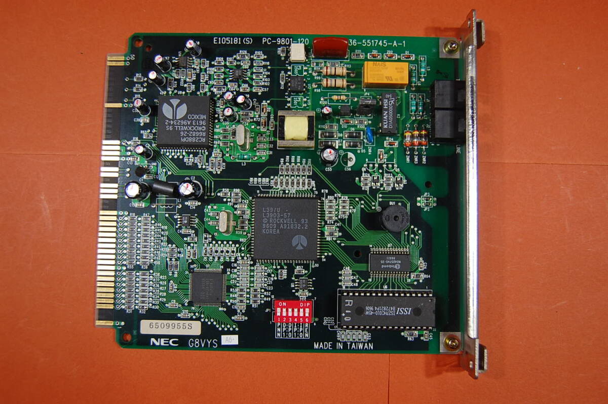 PC98 Cバス用インターフェースボード NEC純正 FAXモデム PC-9801-120 G8VYS A6. ヨゴレ有り 動作未確認 ジャンク扱い T-211 9955S 拍卖