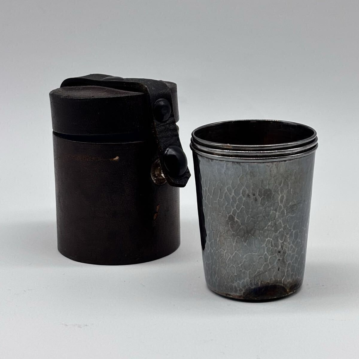 銀製 ショットグラス セット 革ケース付き シルバー sliver 酒器 アンティーク拍卖